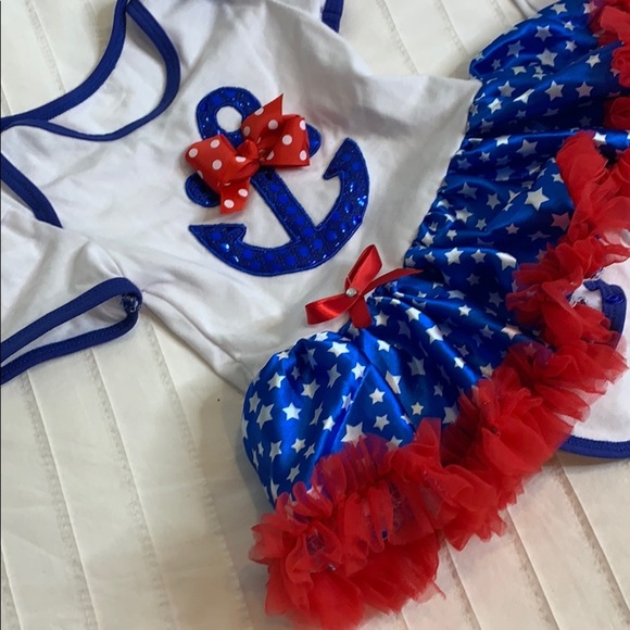 Kirei Sui nautical anchors bow tutu sequin onesies - Picture 2 of 3